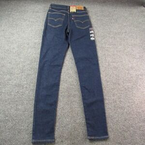 Levis 721 Jeans Womens 26x32 High Rise Skinny Dark Wash Blue Stretch Denim